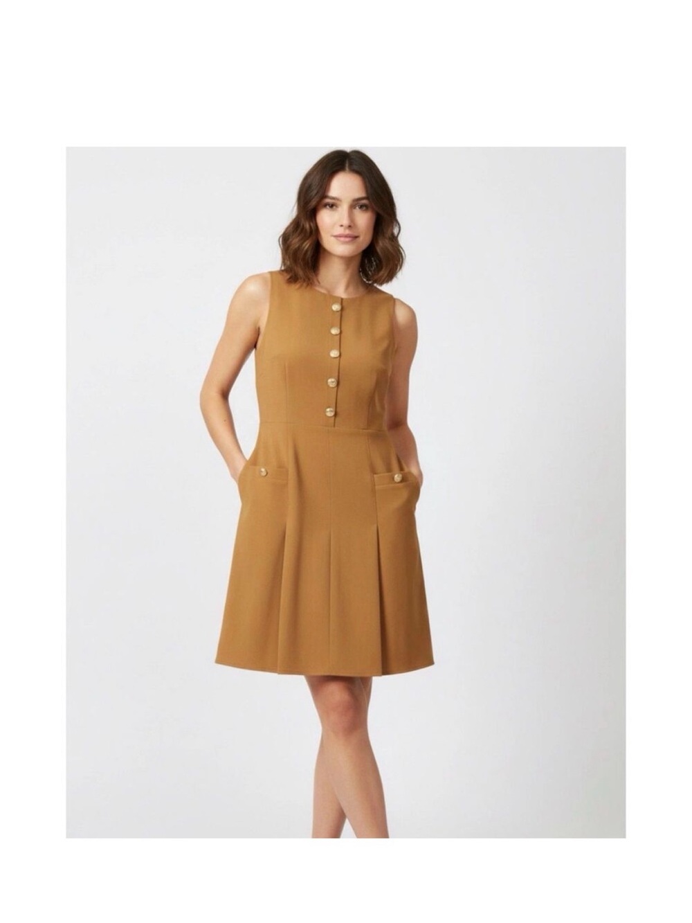 J. Crew pleated mini dress in Italian bi stretch wool size 14